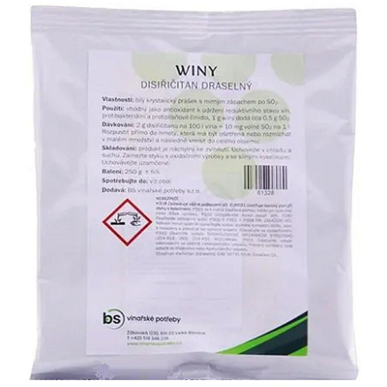 WINY Kaliumdisulfit E224 Kaliumpyrosulfit für Lebensmittel - Konservierungsmittel 250 g