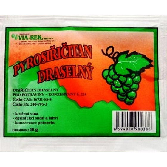 Via-Rek Kaliumdisulfit E224 Kaliumpyrosulfit für Lebensmittel - Konservierungsmittel 10 g