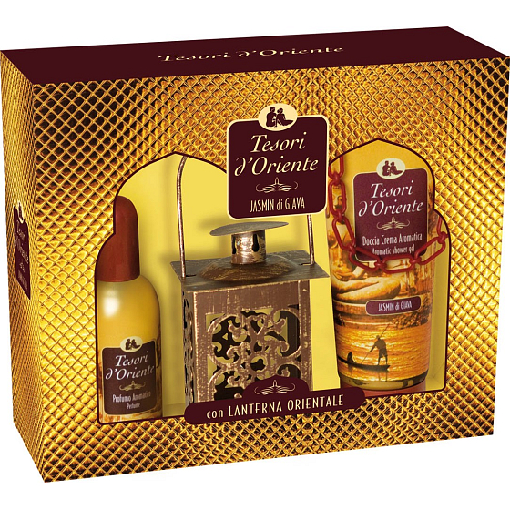 Tesori d Oriente Jasmin di Giava - Java Jasmin EdT 100 ml Eau de Toilette + 250 ml Duschgel + Laterne für Frauen Geschenkset