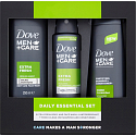 Dove Men + Care Extra Fresh Duschgel 250 ml + Antitranspirant Spray 150 ml + 2in1 Shampoo und Conditioner 250 ml, Kosmetikset für Männer