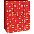 Ditipo Geschenk Papiertüte 11,4 x 6,4 x 14,6 cm rot mit Herzen