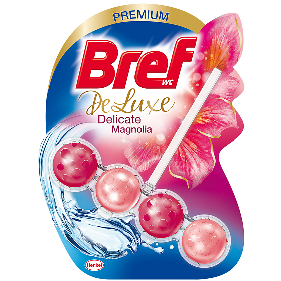 Bref De Luxe Delicate Magnolia fester Toilettenblock für hygienische Sauberkeit und Frische Ihrer Toilette 50 g