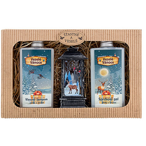 Bohemia Gifts Merry Christmas Duschgel 200 ml + Haarshampoo 200 ml + Laterne, Kosmetikset