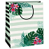 Ditipo Geschenk Kraftbeutel 18 x 8 x 24 cm grün-weiße Streifen