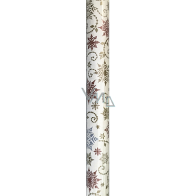 Präsenta Geschenkpapier 70 cm x 5 m Weihnachtsbeige mit Gold- und Silberflocken