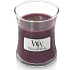 WoodWick Dark Poppy - Mohn-Duftkerze mit Holzdocht und Glasdeckel klein 85 g