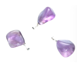 Amethyst Brasilien Tumbler Anhänger Naturstein, 2,2-3 cm, 1 Stück, AAA Qualität, Stein der Könige und Bischöfe