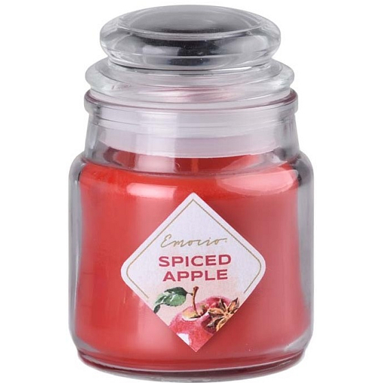 Emocio Spiced Apple Duftkerze Glas mit Glasdeckel 57 x 85 mm
