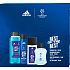 Adidas UEFA Champions League Best of The Best Aftershave 100 ml + parfümiertes Deo-Glas 75 ml + Duschgel 250 ml + Deo-Spray 150 ml, Kosmetik-Set für Männer