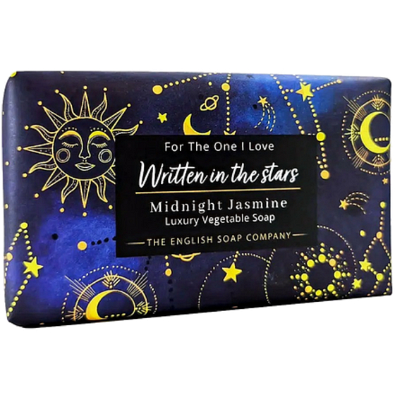 English Soap Written in the Stars Midnight Jasmine natürliche parfümierte Toilettenseife mit Sheabutter 190 g