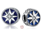 Charme Sterling Silber 925 Star in blauen Himmel, Perle für Armband Universum