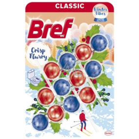Bref Classic Crisp Flurry WC-Block für hygienische Sauberkeit und Frische Ihrer Toilette, färbt Wasser, Mega-Pack limitierte Auflage 3 x 50 g