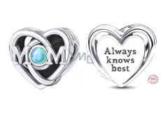 Charme Sterling Silber 925 Openwork Charme für Mama und Herz, Perle auf Armband Familie