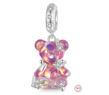 Charm Sterlingsilber 925 Regenbogenbär fantastischer Traum, Anhänger für Armband Tier