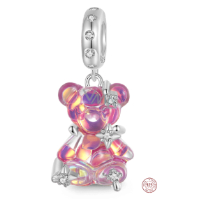 Charm Sterlingsilber 925 Regenbogenbär fantastischer Traum, Anhänger für Armband Tier Charm Sterlingsilber 925 Regenbogenbär fantastischer Traum, Anhänger für Armband Tier