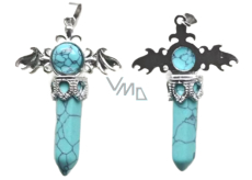 Tyrkenit-Kreuz aus Legierung und Stein 5,3 x 3,7 x 12 mm, Stein der jungen Menschen, sucht Lebensziel