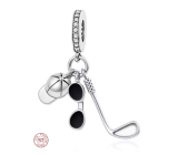 Charm Sterlingové stříbro 925 Golfová vášeň 3v1 - hůl, brýle, čepice, přívěsek na náramek sport