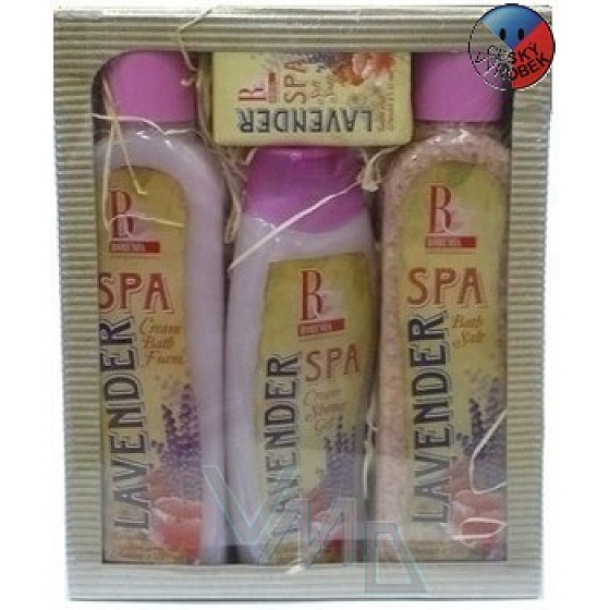 Bohemia Gifts Spa Lavendel und Mohn Bad 500 ml + Duschgel 300 ml + Badesalz 600 g + Seife 100 g, Kosmetikset