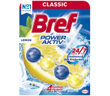 Bref Power Aktiv 4 Formel Zitrone Toilettenstein für hygienische Sauberkeit und Frische Ihrer Toilette, färbt Wasser 51 g