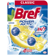 Bref Power Aktiv 4 Formel Zitrone Toilettenstein für hygienische Sauberkeit und Frische Ihrer Toilette, färbt Wasser 51 g