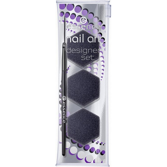 Essence Nail Art Designer Pinsel 1 Stück + Schwamm 3 Stück Nagelset