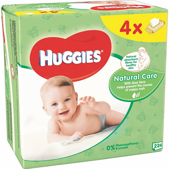 Huggies Natural Care Nassreinigungstücher 4 x 56 Stück