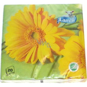 Lambi Papierservietten 3-lagig 33 x 33 cm 20 Stück Ostergerbera