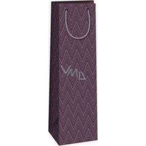 Ditipo Geschenk Papierflaschentasche 12,3 x 7,8 x 36,2 cm lila geometrisches Muster STD