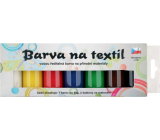 Kreativ Color Colors für Textilien - leichtes Material, klassisches Set mit 7 Farben 20 g + 2 Schablonen 6,5 x 2 cm