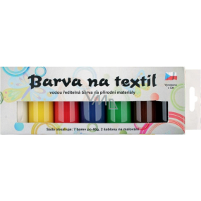 Kreativ Color Colors für Textilien - leichtes Material, klassisches Set mit 7 Farben 20 g + 2 Schablonen 6,5 x 2 cm