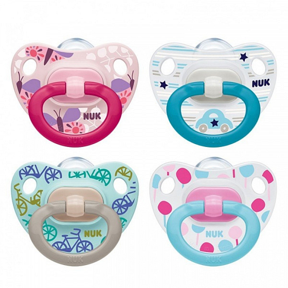 Nuk Classic Happy Days Silikonschnuller 18 - 36 Monate 1 Stück im Pack, verschiedene Farben