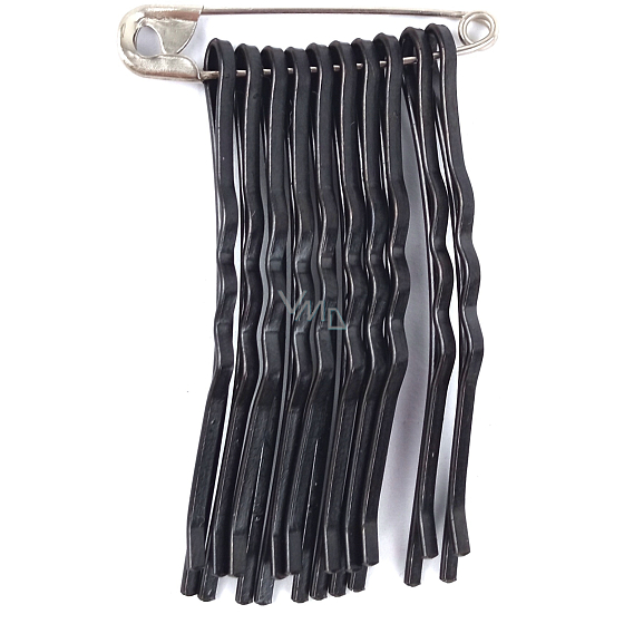 Kunststoff Nova Haarspange schwarz lackiert 6 cm 10 Stück auf Stift