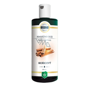 Topvet Professional Zimt-Massageöl, verursacht lokale Erwärmung der Haut, Erweiterung der Blutgefäße und dadurch den Abbau von Fetten in der Haut 200 ml