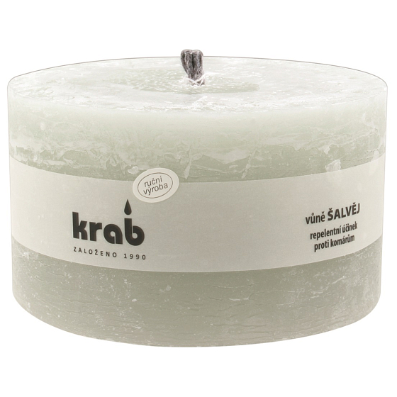 Krabben Salbei abweisende Gartenkerze rustikal, brennt 45 Stunden, 80 x 140 x 140 mm 1.000 g