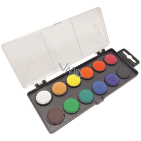 Koh-i-Noor Schulaquarell, schwarzer Hintergrund 22,5 mm 12 Farben