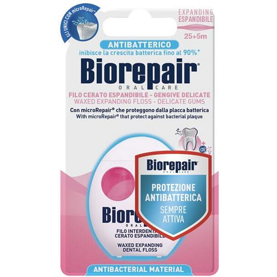 Biorepair Expanding gewachstes, sich ausdehnendes Zahnseide, flach 30 m