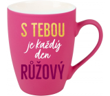 Albi Velvet Becher Mit dir ist jeder Tag rosa 300 ml