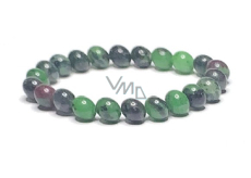 Anyolith / Rubin in Zoisit Armband elastisch Naturstein, Kugel 8 mm / 16-17 cm, entlastet in Zeiten der Traurigkeit