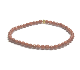 Goldstein Goldfacettenarmband elastisch, Kunststeinkugel 4 mm / 16 - 17 cm, Ambitionsstein