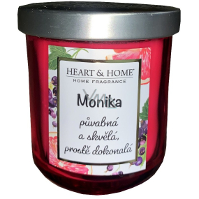 Heart & Home Frische Grapefruit und schwarze Johannisbeere Soja-Duftkerze mit dem Namen Monika 110 g
