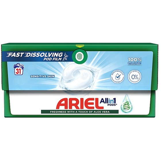 Ariel All in 1 Pods Sensitive Skin Gelkapseln für empfindliche Haut 31 Stück