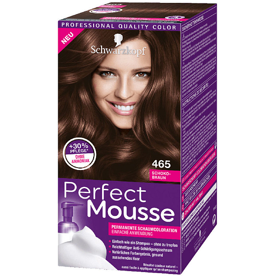 Schwarzkopf Perfect Mousse Permanentschaum Haarfarbe 465 Schokoladenbraun