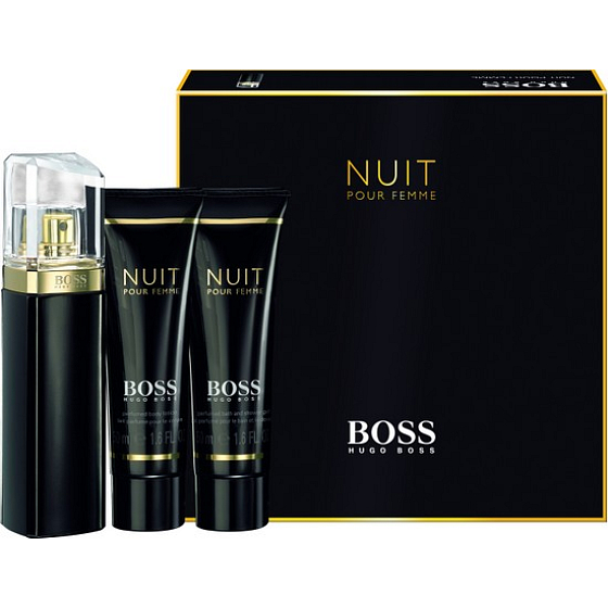 Hugo Boss Nuit pour Femme parfümiertes Wasser für Frauen 50 ml + Körperlotion 50 ml + Duschgel 50 ml, Geschenkset