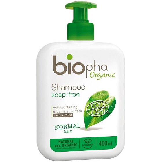 BioPha Aloe Vera seifenfreies Shampoo für normales Haar im Bio-Qualitätsspender von 400 ml