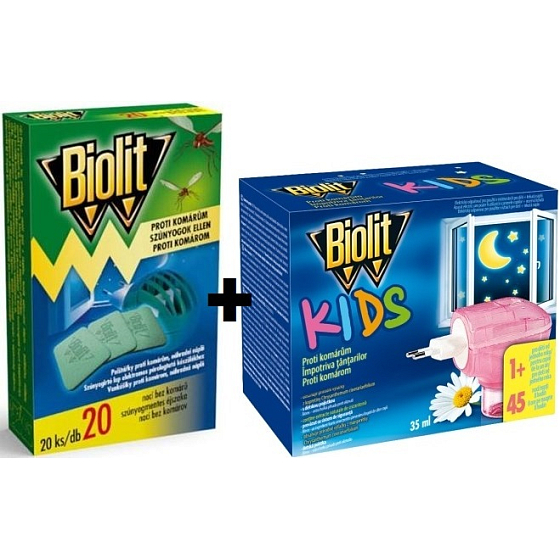 Biolit Kids Electric Mückenschutzverdampfer 45 Nächte 35 ml + Biolit Electric Mückenschutzkissen füllen 20 Stück nach