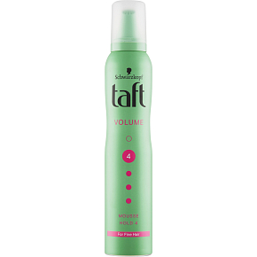 Taft Volume, Schaumfestiger mit Push-Up-Effekt, Stärke der Fixierung 4, 200 ml Taft Volume, Schaumfestiger mit Push-Up-Effekt, Stärke der Fixierung 4, 200 ml