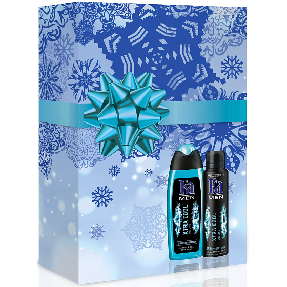 Fa Men Xtra Cool Duschgel 250 ml + Men Xtra Cool Deodorant Spray für Männer 150 ml, Kosmetikset