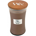 WoodWick Amber & Incense - Duftkerze mit Ambergris und Weihrauch mit Holzdocht und Deckelglas groß 609 g