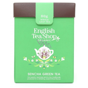 English Tea Shop Bio Sencha grüner Tee lose 80 g + Holzmessbecher mit Schnalle