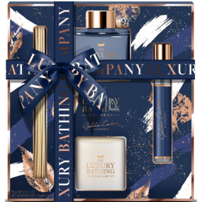 Grace Cole Golden Embers & Cashmere Duftkerze 75 g + Diffusor 50 ml + Diffusor-Sticks 10 Stück + Space Parfum 15 ml, Geschenkset für Damen